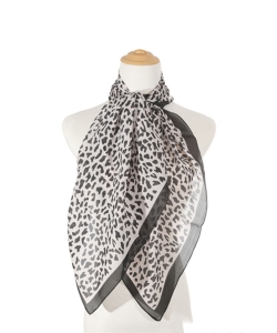 Leopard Print Silk Fashion Scarf SF400061 IVORY